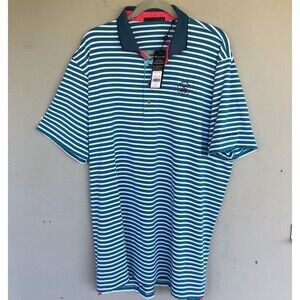 reyson Santa Ana Polo Shirt Mens XXL Green Stripe Stretch Golf Logo Lago Mar